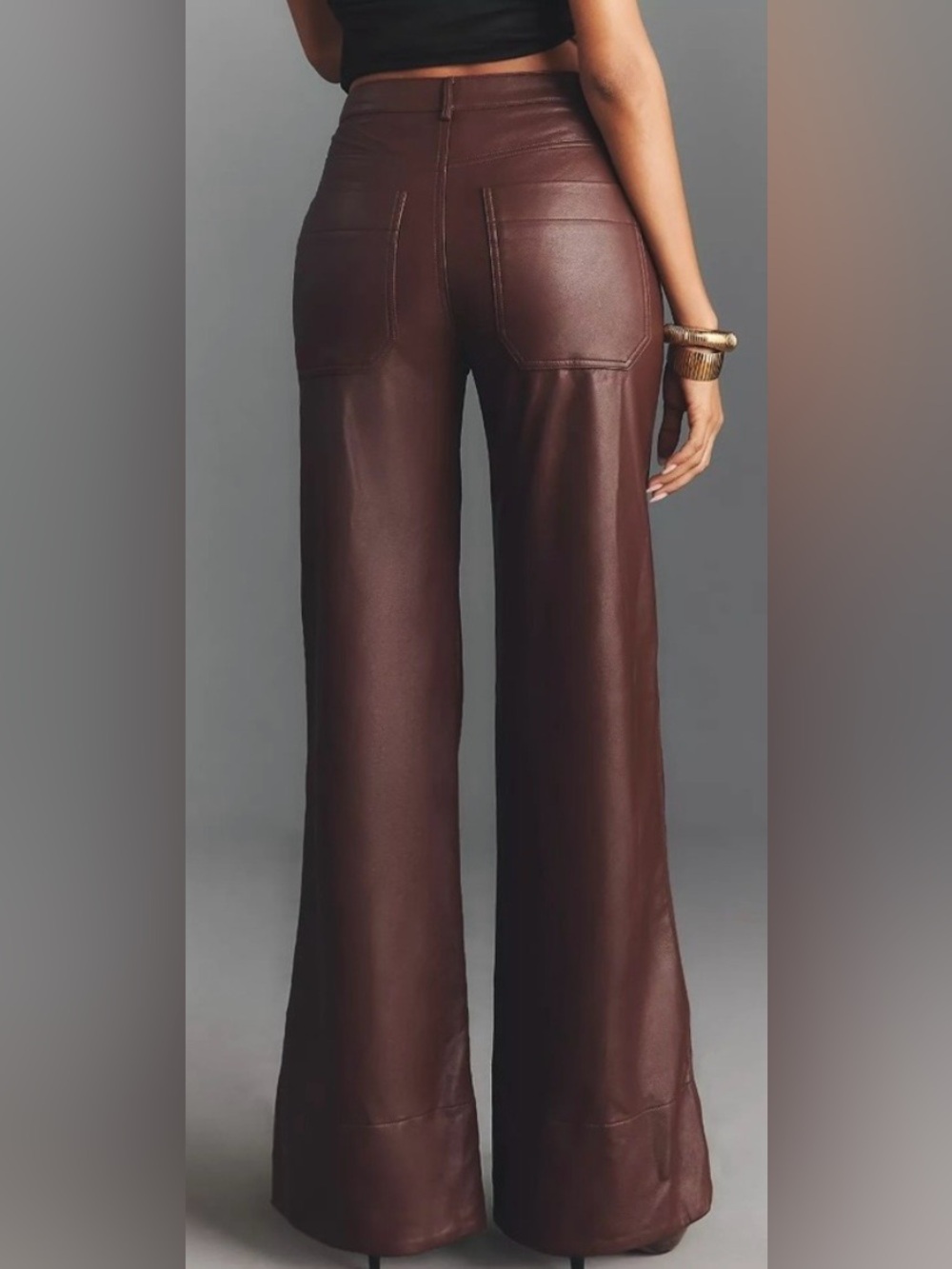 Pilco The Rylan Faux-Leather High-Rise Flare Pants / Size 26 / NWT /Retails $148 - Picture 2 of 8